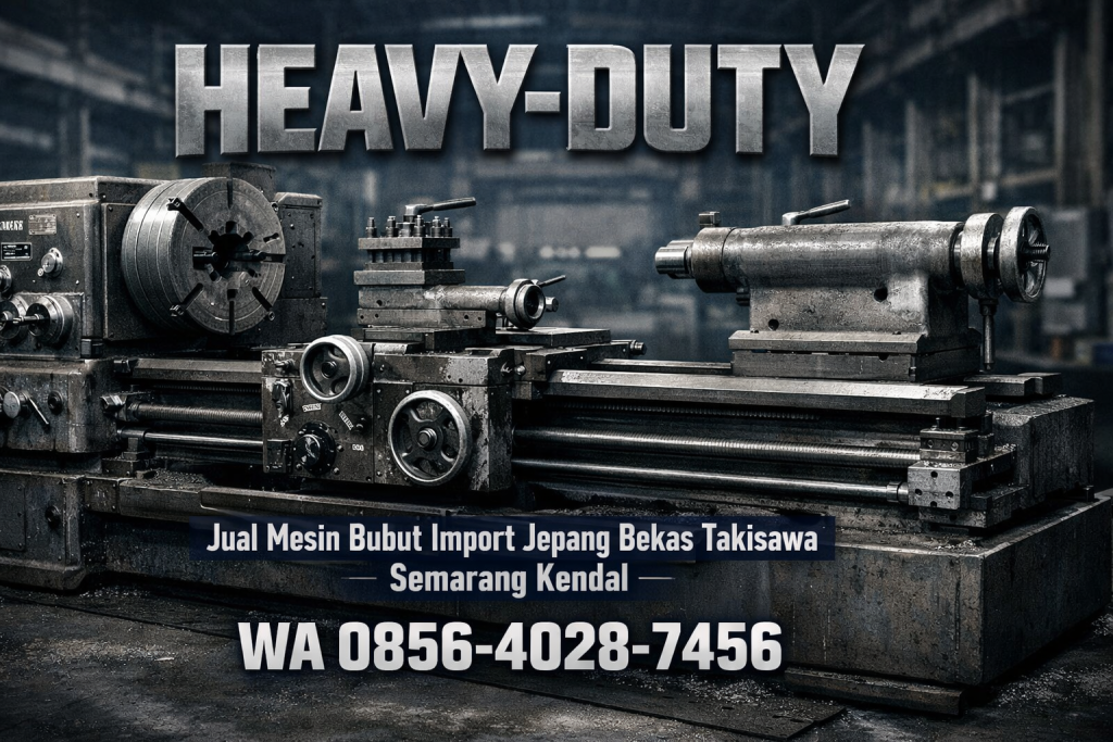 Heavy-Duty 0856-4028-7456 | Jual Mesin Bubut Import Jepang Bekas Takisawa di Semarang Kendal
