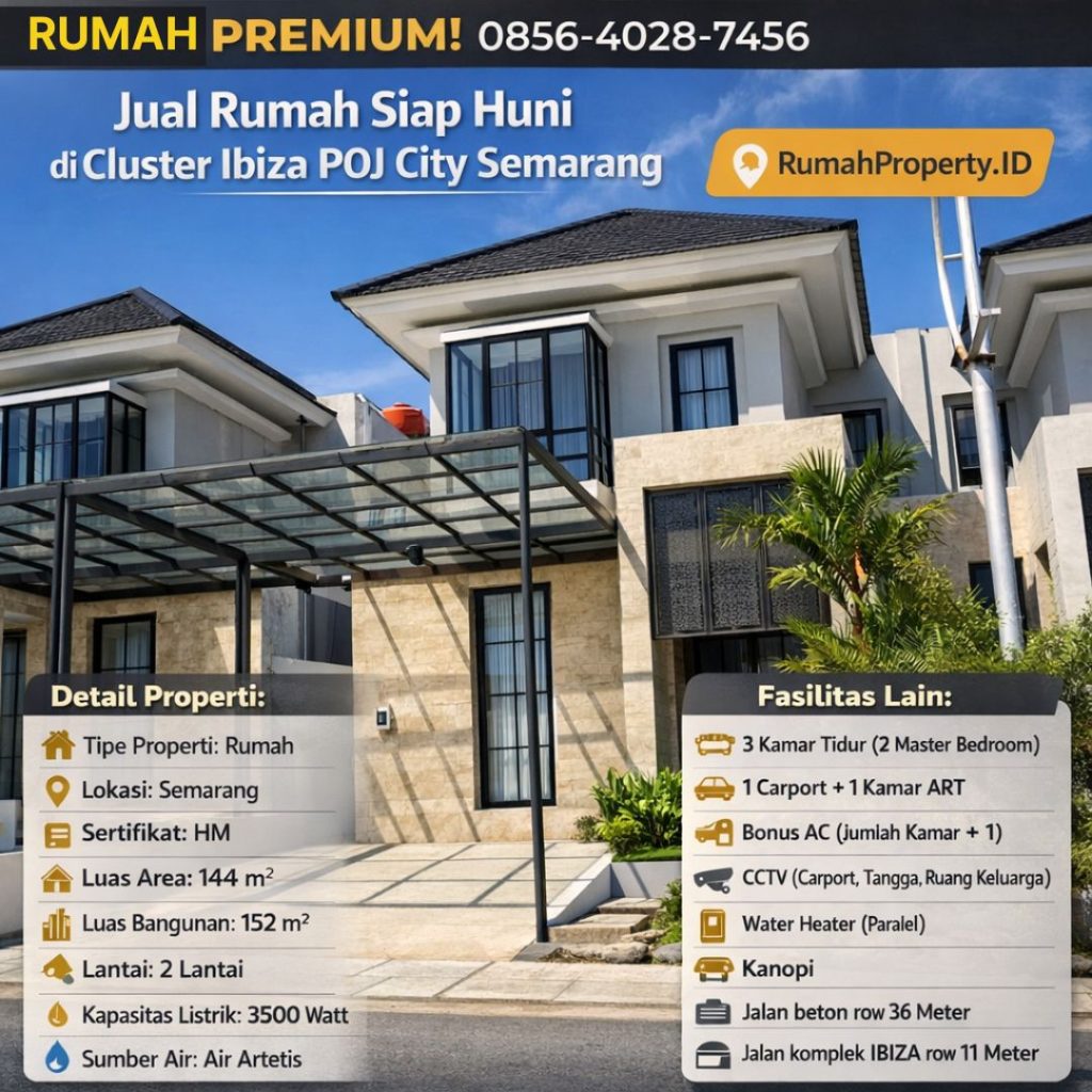 CLUSTER PREMIUM! 0856-4028-7456 Jual Rumah Siap Huni di Cluster Ibiza POJ City Semarang - RumahProperty.ID