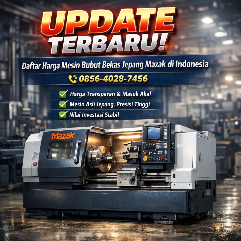 UPDATE TERBARU! 0856-4028-7456 Daftar Harga Mesin Bubut Bekas Jepang Mazak di Indonesia
