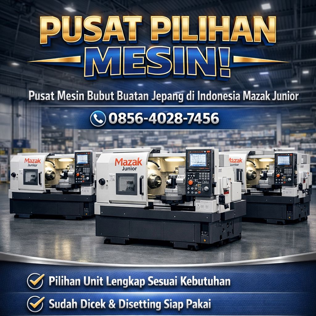 PUSAT PILIHAN MESIN! 0856-4028-7456 Pusat Mesin Bubut Buatan Jepang di Indonesia Mazak Junior