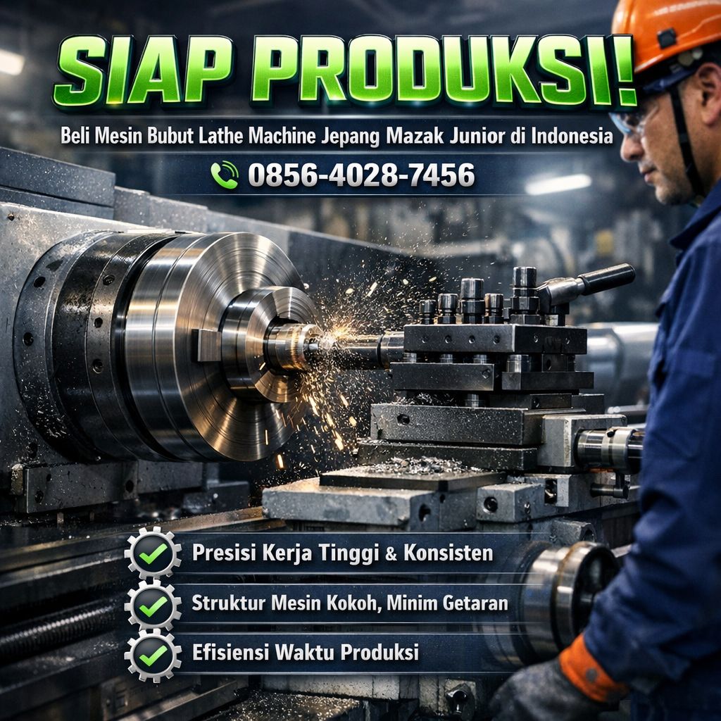 SIAP PRODUKSI! 0856-4028-7456 Beli Mesin Bubut Lathe Machine Jepang Mazak Junior di Indonesia