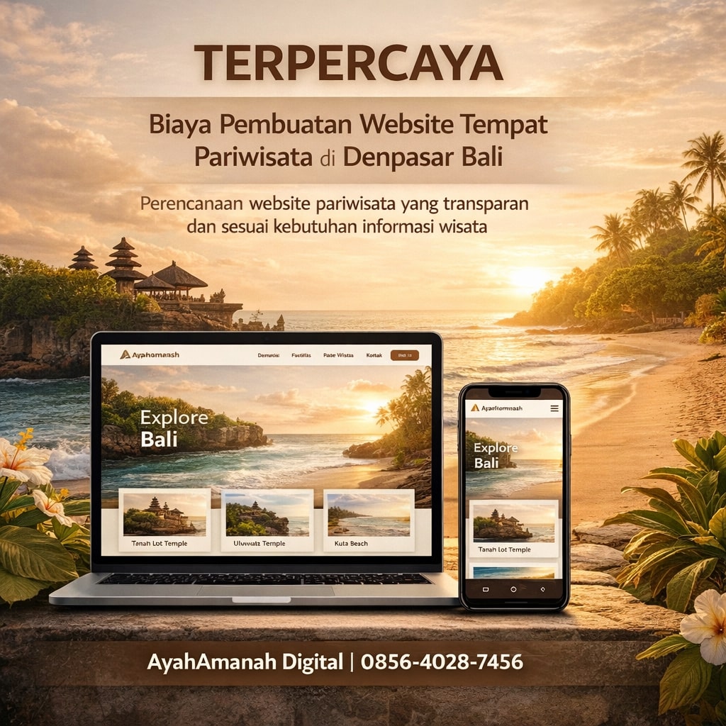 TERPERCAYA | 0856-4028-7456 Biaya Pembuatan Website Tempat Pariwisata di Denpasar Bali AyahAmanah Digital