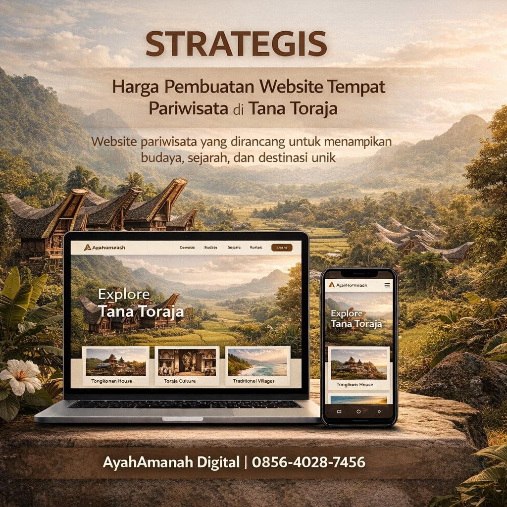 STRATEGIS | 0856-4028-7456 Harga Pembuatan Website Tempat Pariwisata di Tana Toraja AyahAmanah Digital