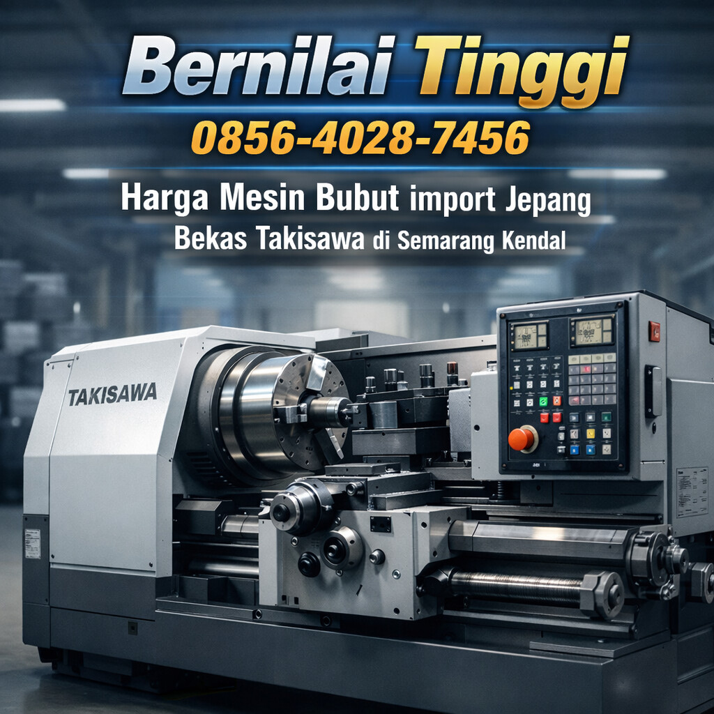 Bernilai Tinggi 0856-4028-7456 Harga Mesin Bubut Import Jepang Bekas Takisawa di Semarang Kendal