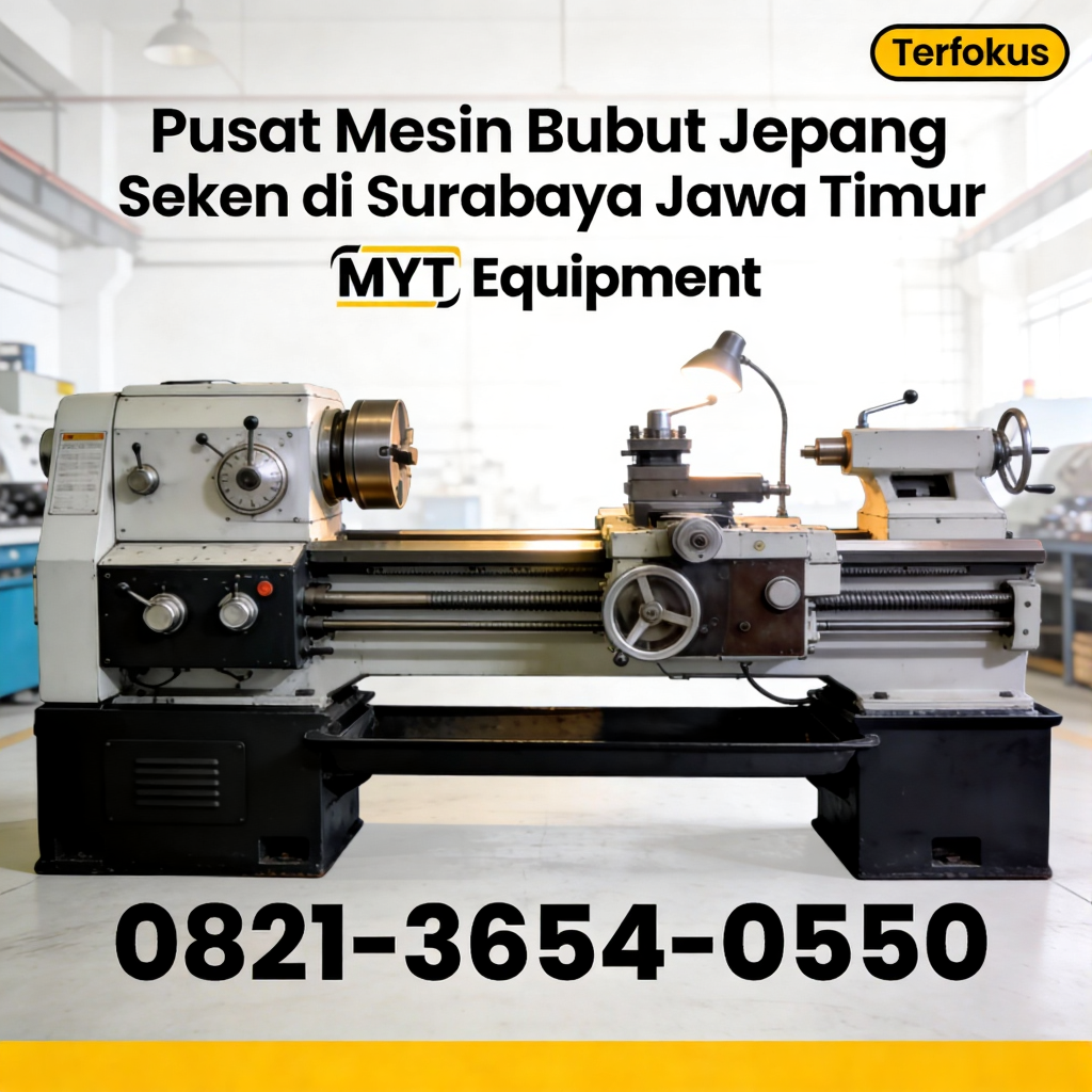 Terfokus 0821-3654-0550 Pusat Mesin Bubut Jepang Seken di Surabaya Jawa Timur MYT Equipment