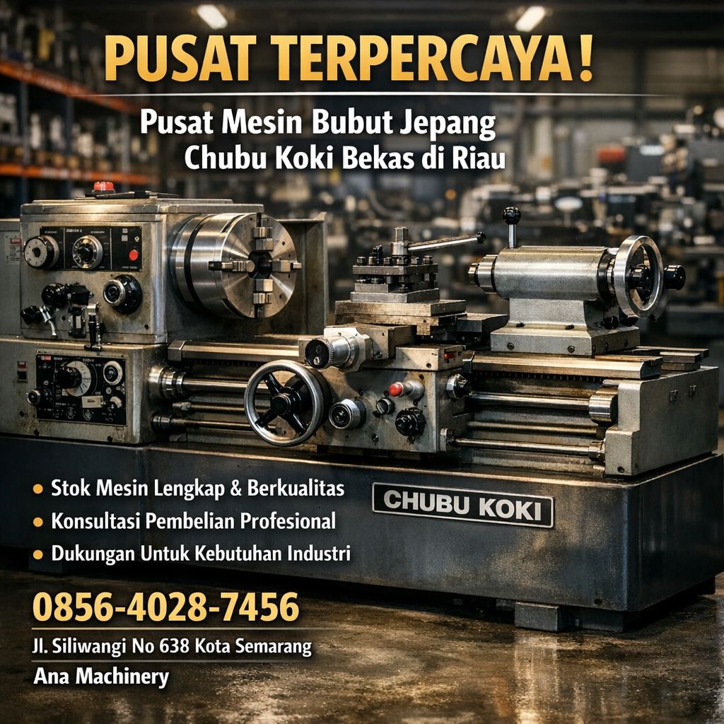 CEK HARGA PROMO! 0856-4028-7456 Harga Mesin Bubut Jepang Chubu Koki Bekas di Riau - Ana Machinery