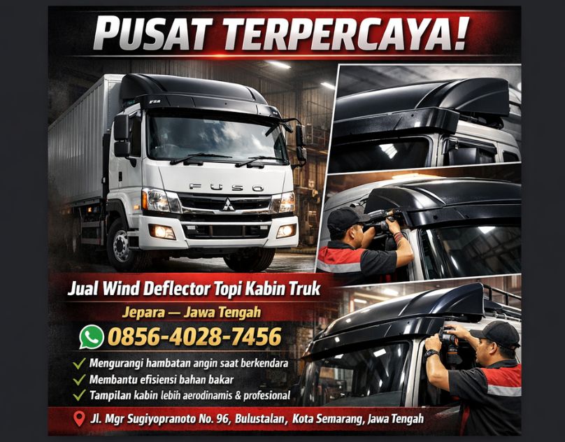 PUSAT TERPERCAYA! 0856-4028-7456 Jual Wind Deflector Topi Kabin Truk di Jepara Jawa Tengah