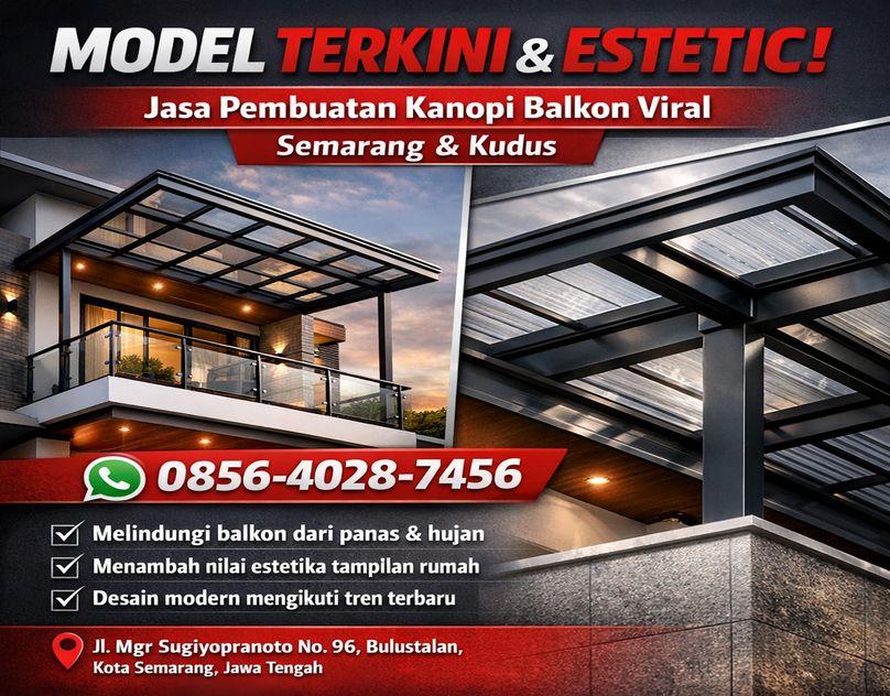 SOLUSI TERDEKAT & CEPAT! 0856-4028-7456 Jasa Pasang Kanopi Baja Ringan Terdekat di Semarang Kudus