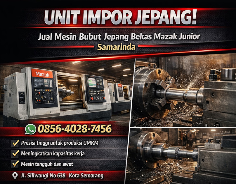 UNIT IMPOR JEPANG! 0856-4028-7456 Jual Mesin Bubut Jepang Bekas Mazak Junior di Samarinda
