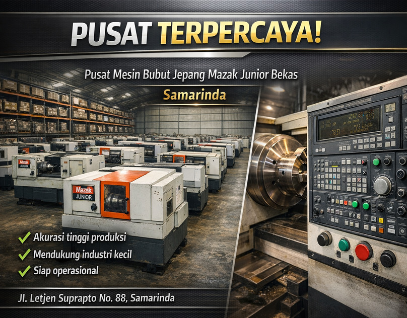PUSAT TERPERCAYA! 0856-4028-7456 Pusat Mesin Bubut Jepang Mazak Junior Bekas di Samarinda