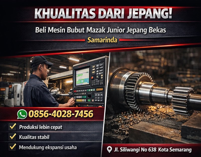 KHUALITAS DARI JEPANG! 0856-4028-7456 Beli Mesin Bubut Mazak Junior Jepang Bekas di Samarinda