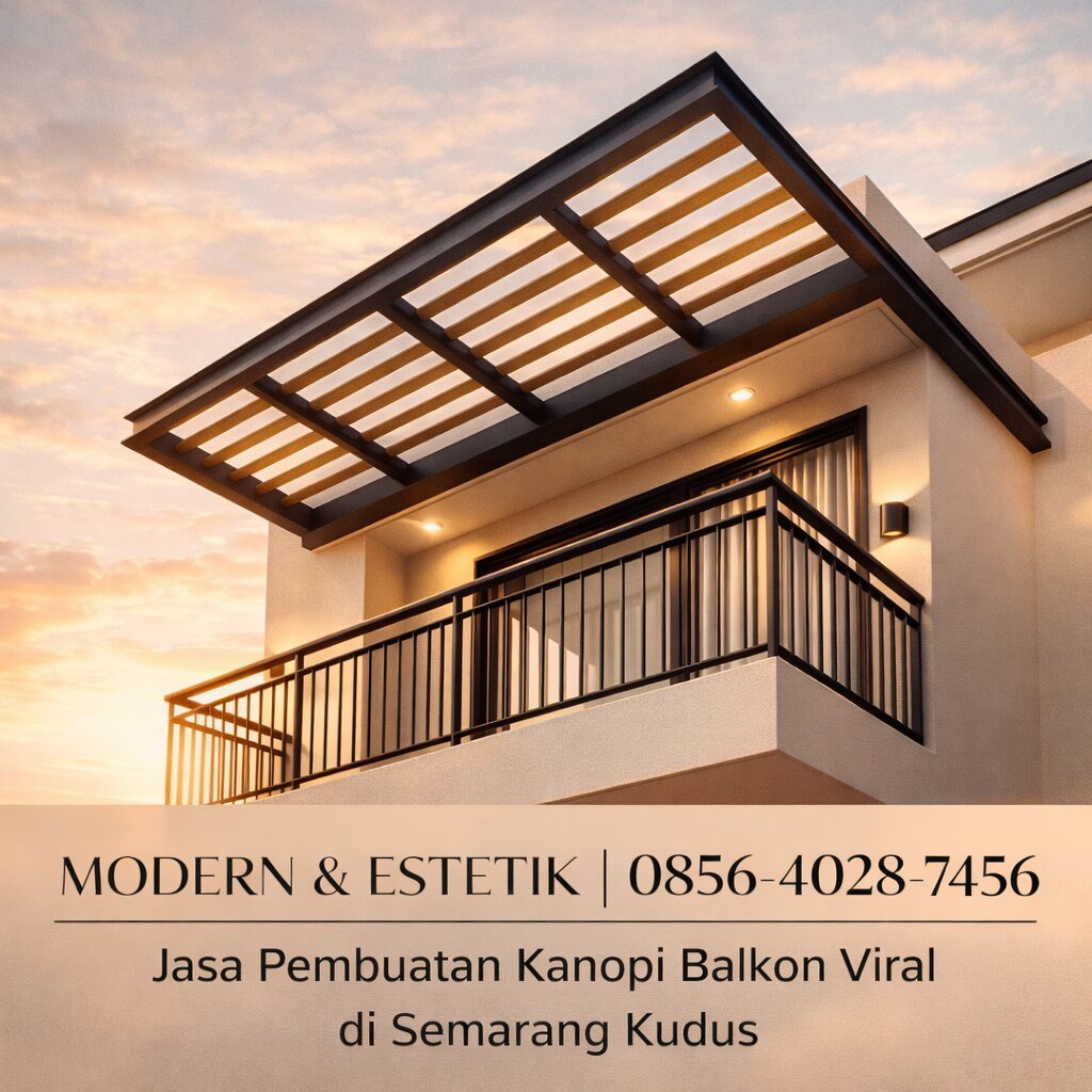 Jasa Kanopi Balkon Baja Ringan Modern di Semarang Kudus