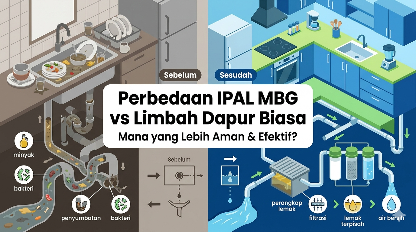Perbedaan IPAL MBG dengan Sistem Pengolahan Limbah Dapur Biasa