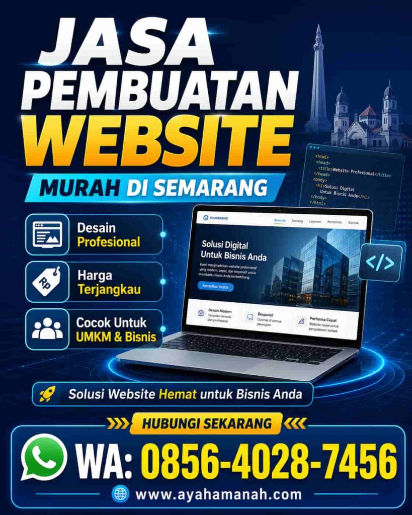 Jasa Pembuatan Website Murah di Semarang untuk UMKM dan Bisnis Baru