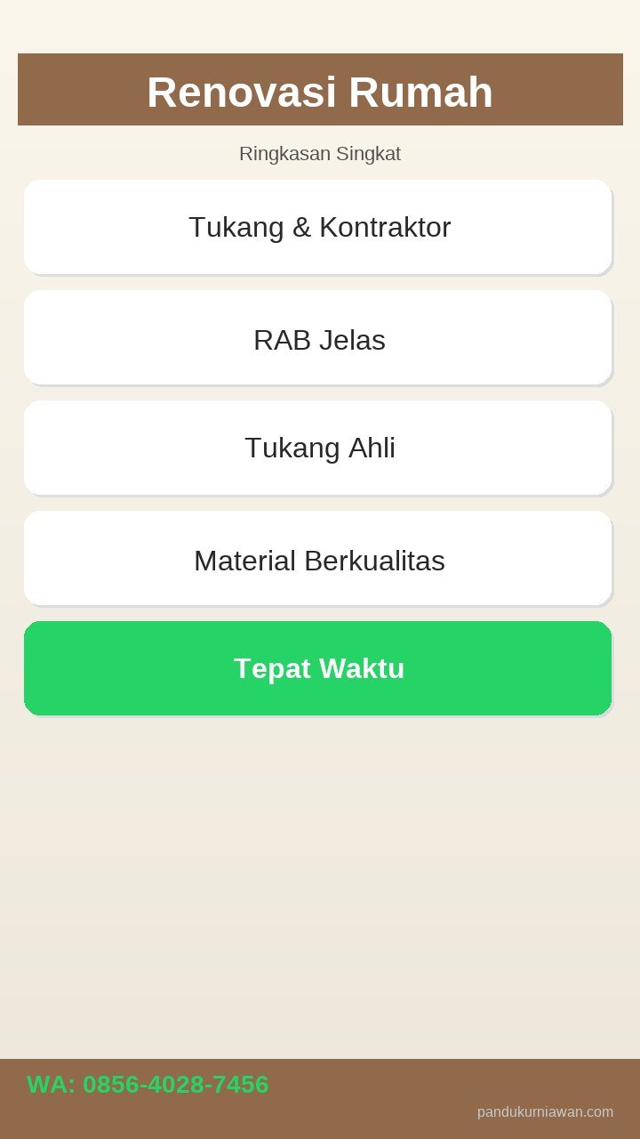 Infografis Renovasi Rumah Semarang - jenis renovasi dan biaya