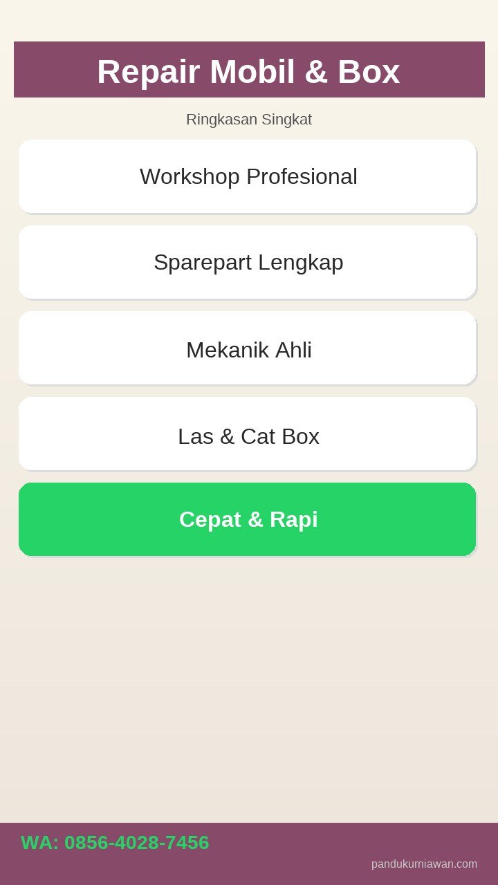 Infografis jasa repair mobil dan box truk Semarang
