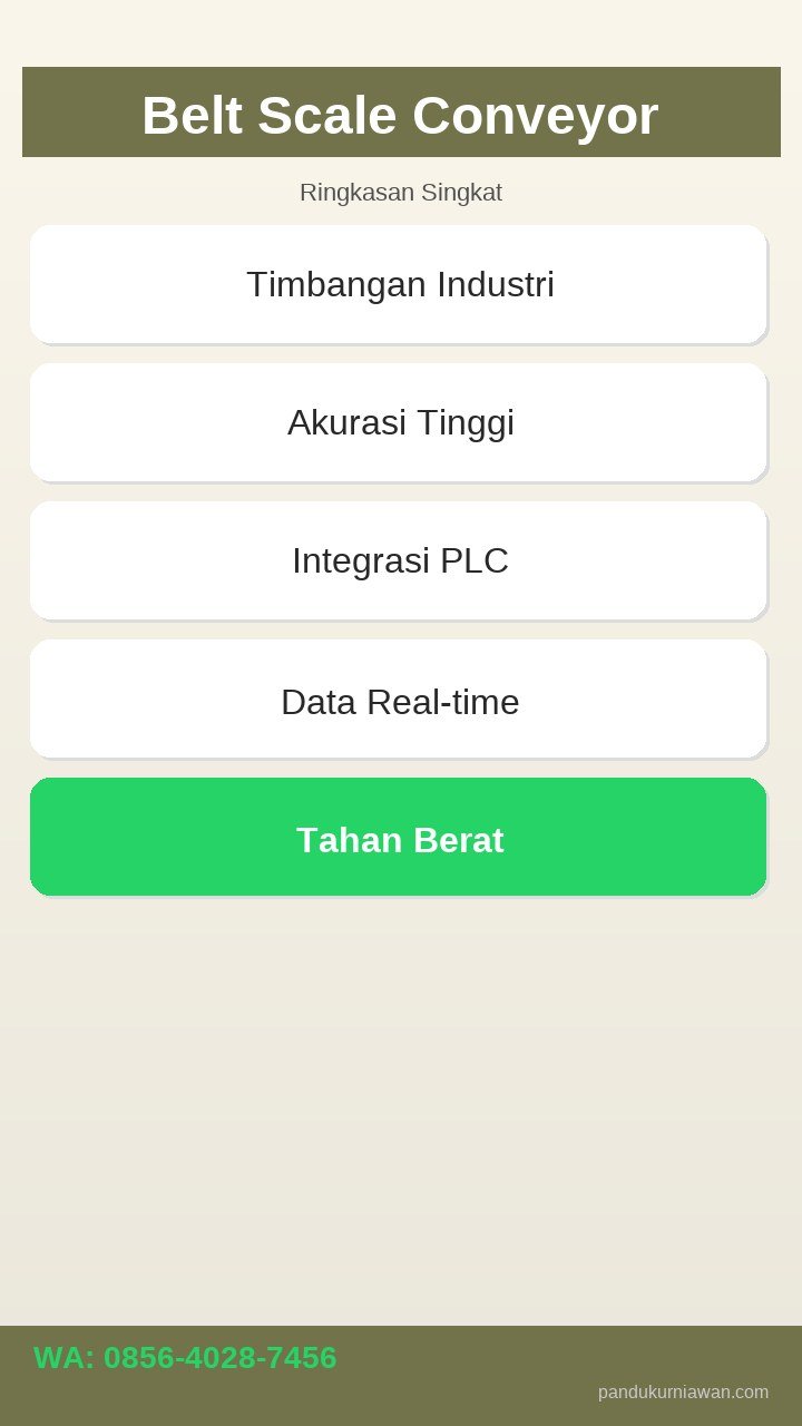 Infografis Belt Scale Timbangan Conveyor Semarang