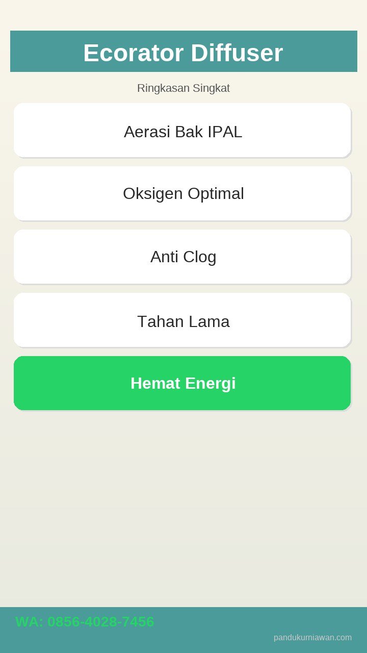 Infografis Ecorator Diffuser Semarang - aerasi IPAL aerob