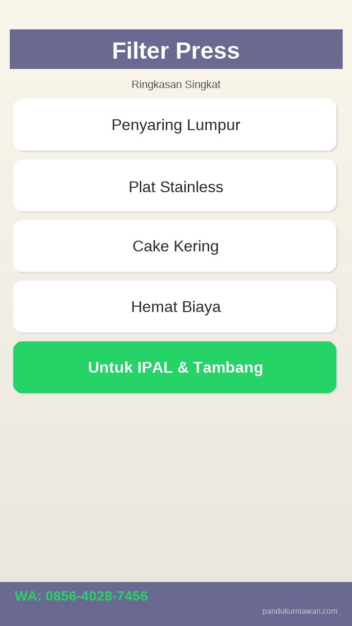 Infografis Filter Press di Semarang - alur kerja dan aplikasi