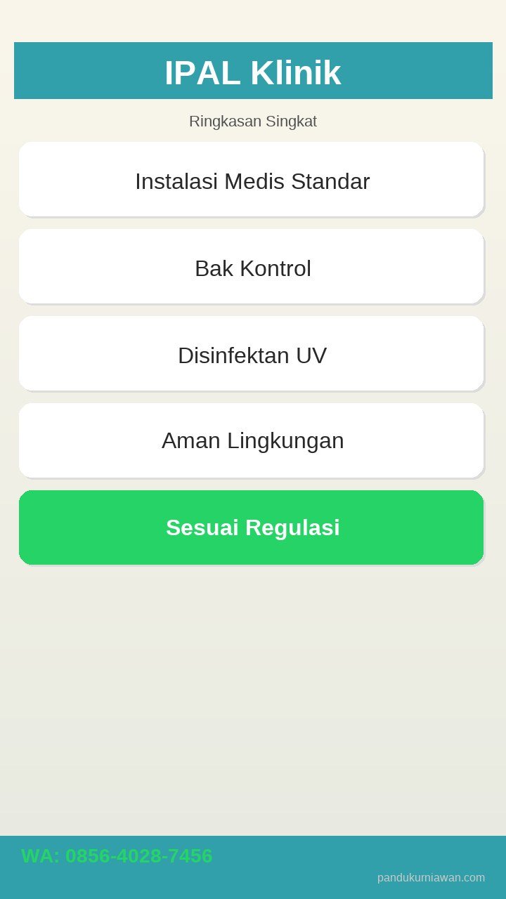 Infografis IPAL Klinik Semarang - instalasi medis standar