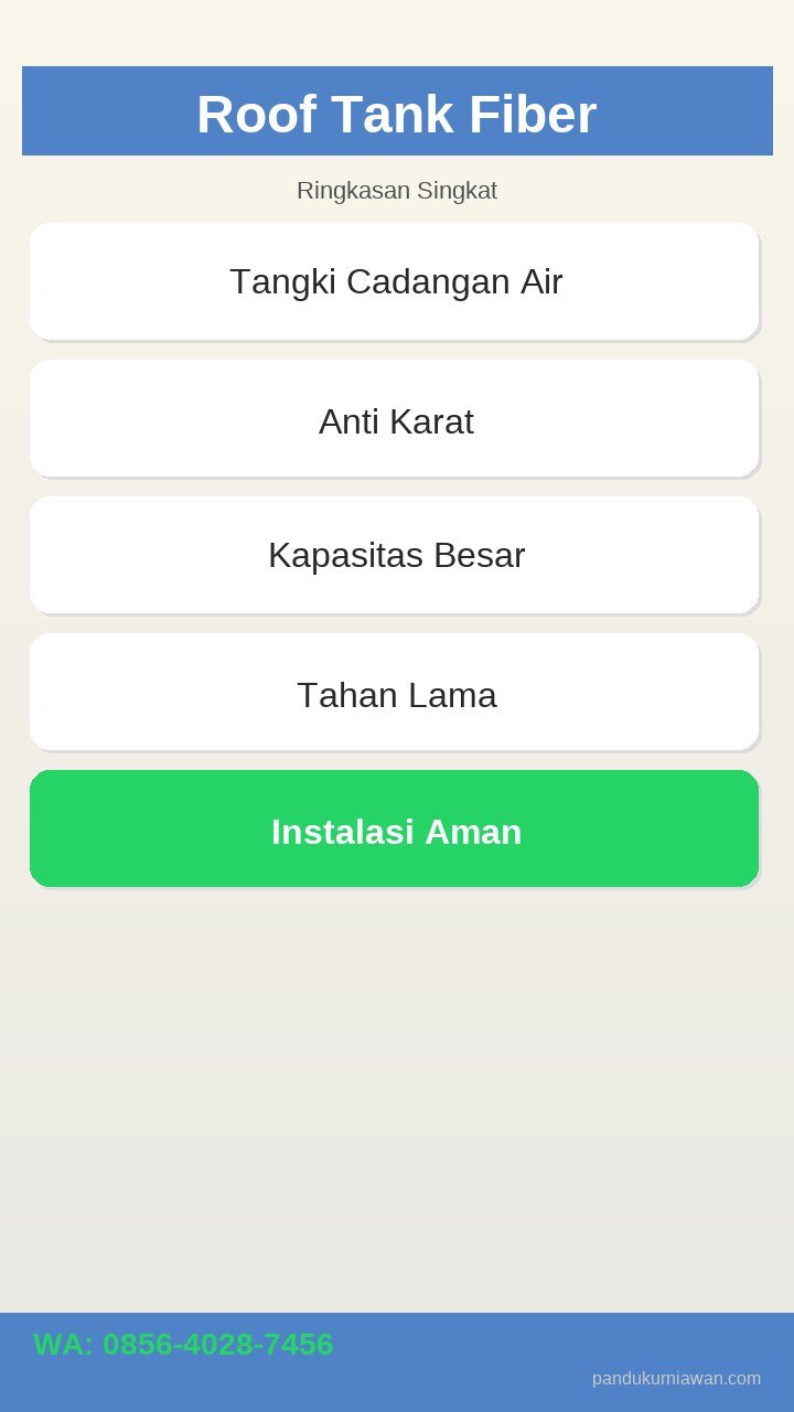 Infografis Roof Tank Fiber Semarang - tangki cadangan air
