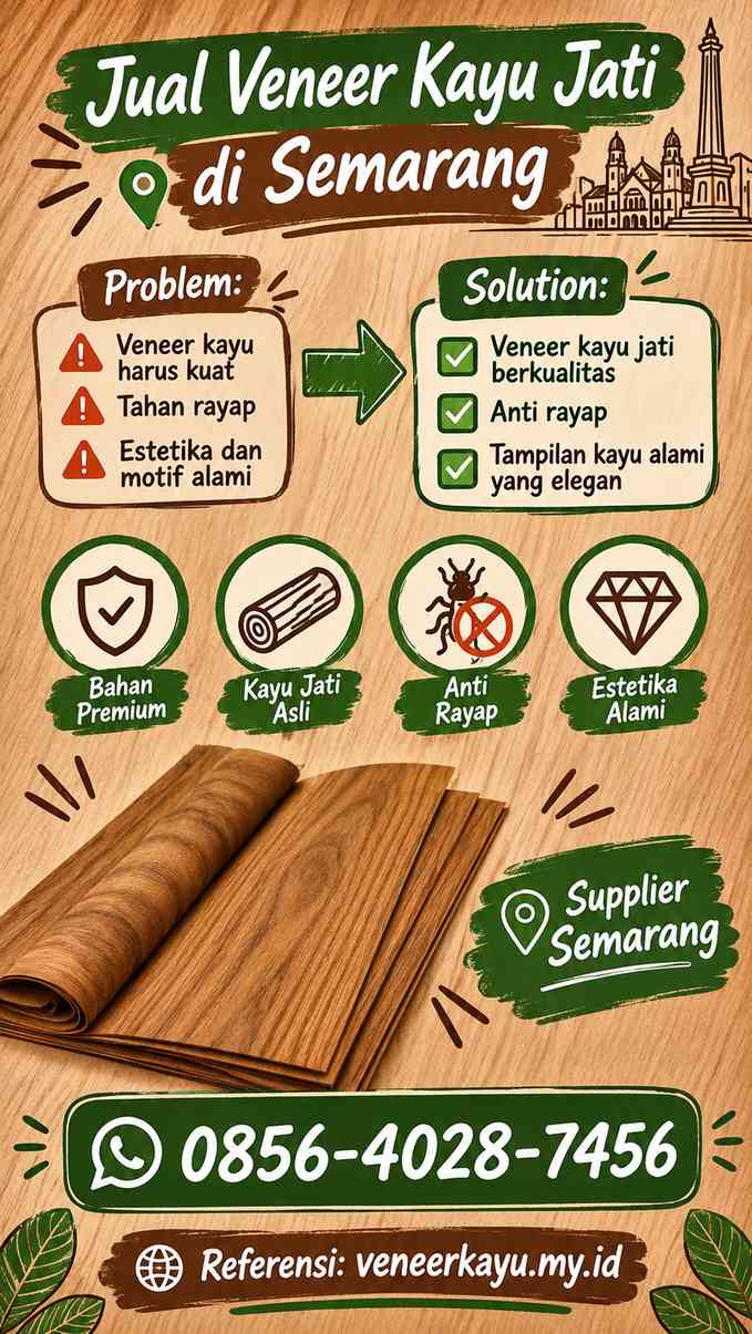 Infografis: Problem-solution Jual Veneer Kayu Jati di Semarang, kebutuhan bahan kayu premium