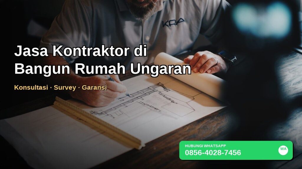 Banner jasa kontraktor bangun rumah di Ungaran view gunung dengan WhatsApp 0856-4028-7456