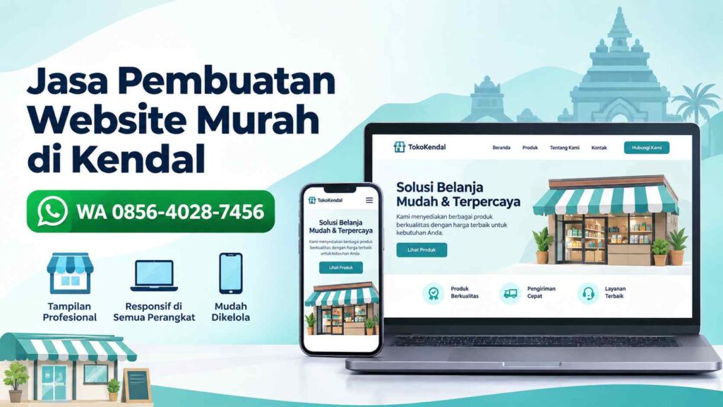 Banner jasa pembuatan website murah di Kendal dengan nomor WhatsApp 0856-4028-7456