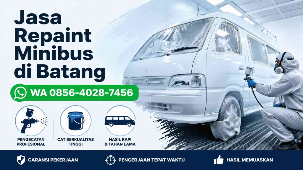 Banner jasa repaint minibus di Batang dengan nomor WhatsApp 0856-4028-7456