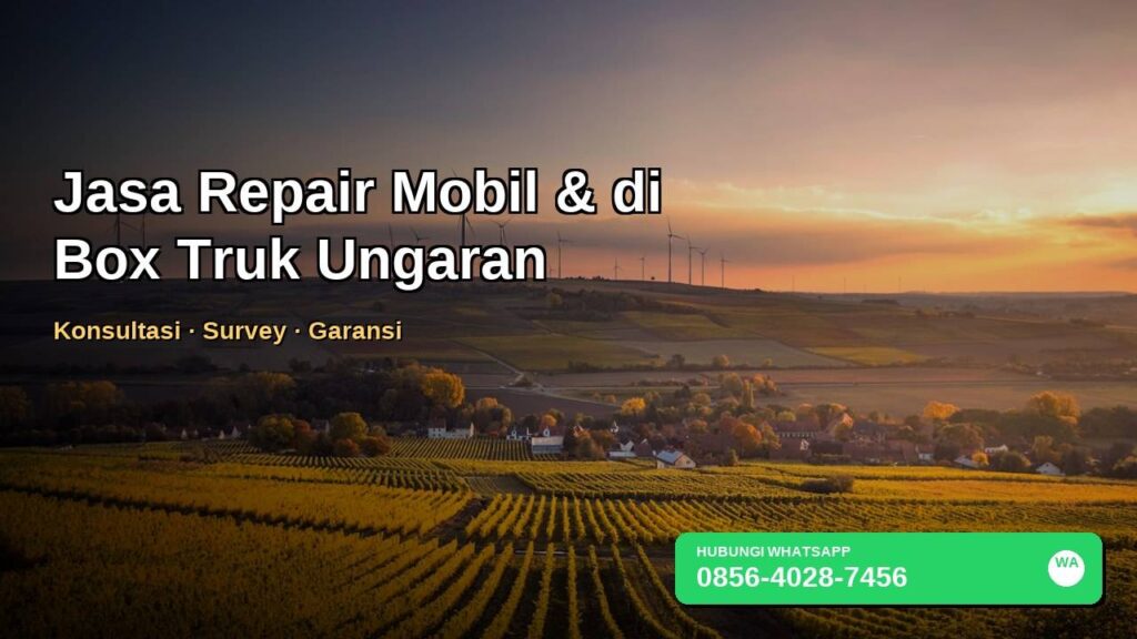 Banner jasa repair mobil dan box truk di Ungaran dengan WhatsApp 0856-4028-7456