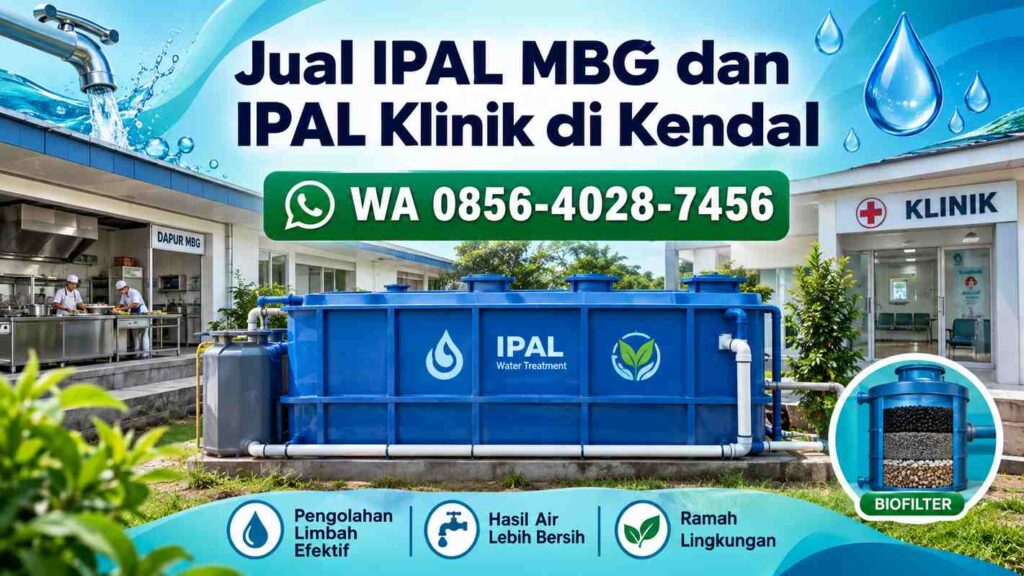 Banner promo jual IPAL MBG dan IPAL Klinik di Kendal dengan nomor WhatsApp 0856-4028-7456