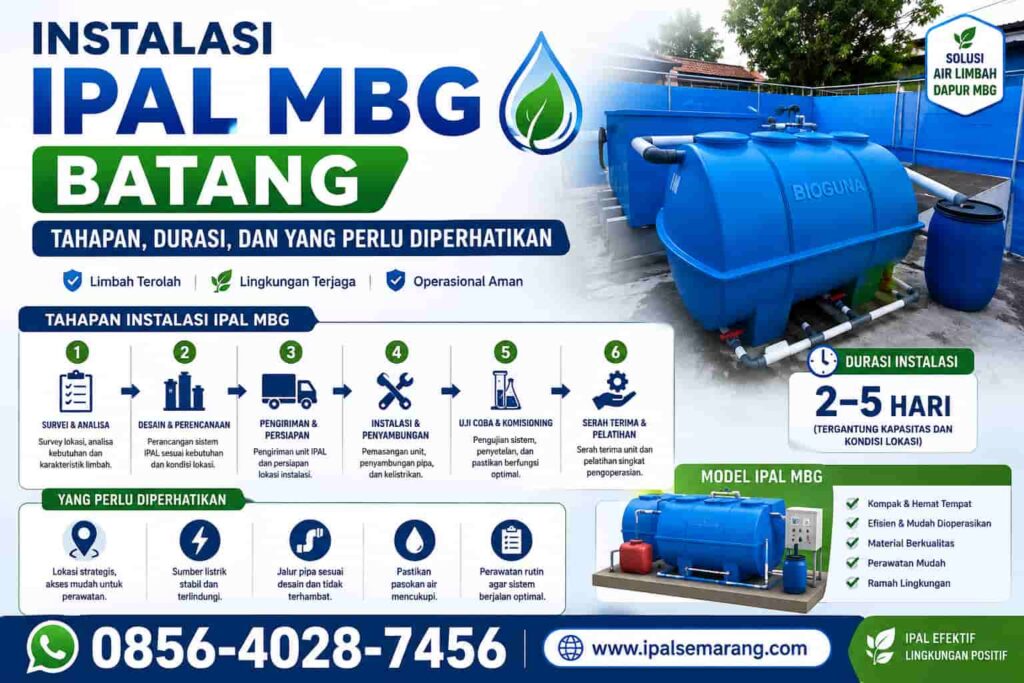 Instalasi IPAL MBG Batang Tahapan, Durasi, dan yang Perlu Diperhatikan
