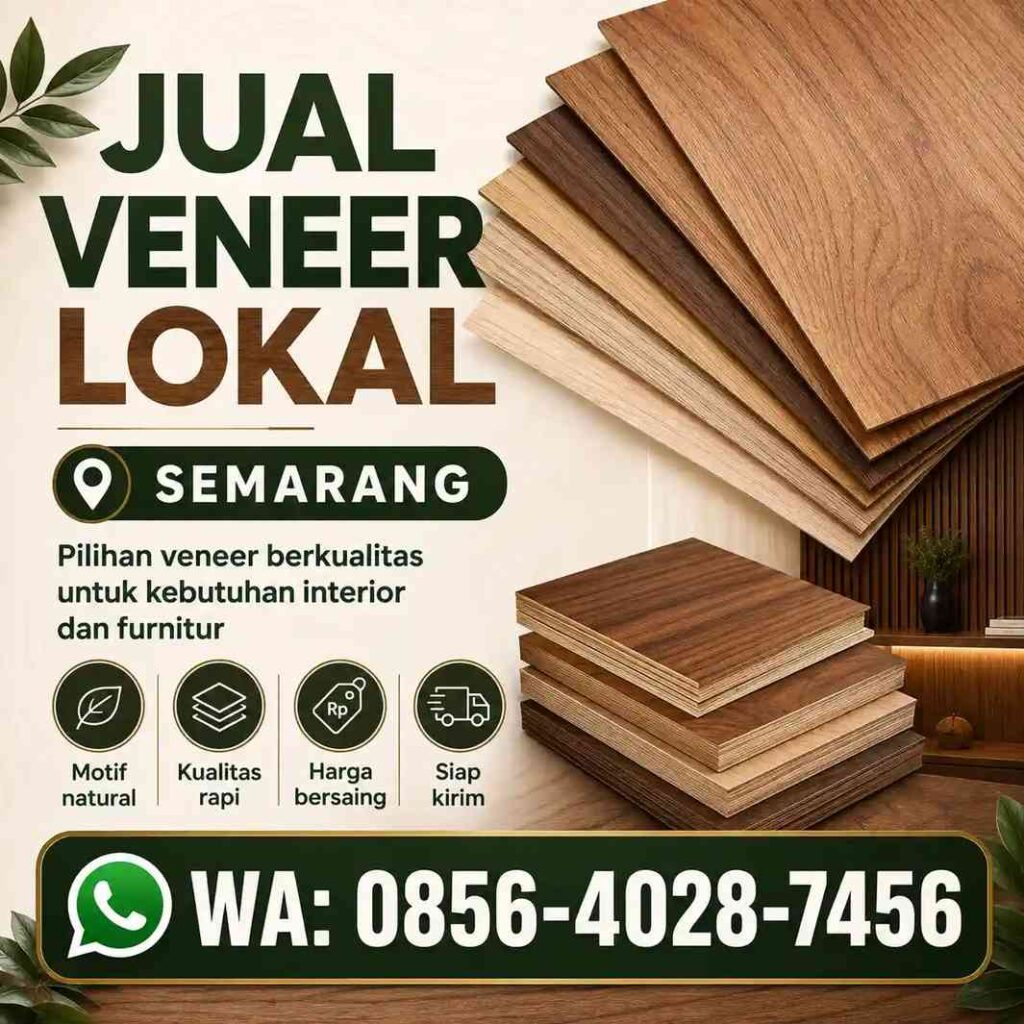 Veneer kayu Semarang dengan pilihan motif natural untuk furnitur dan interior